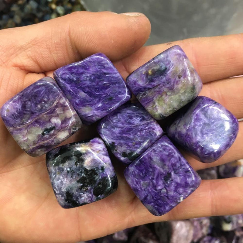 Natural Charoite healing crystal purple charoite tumbled stone