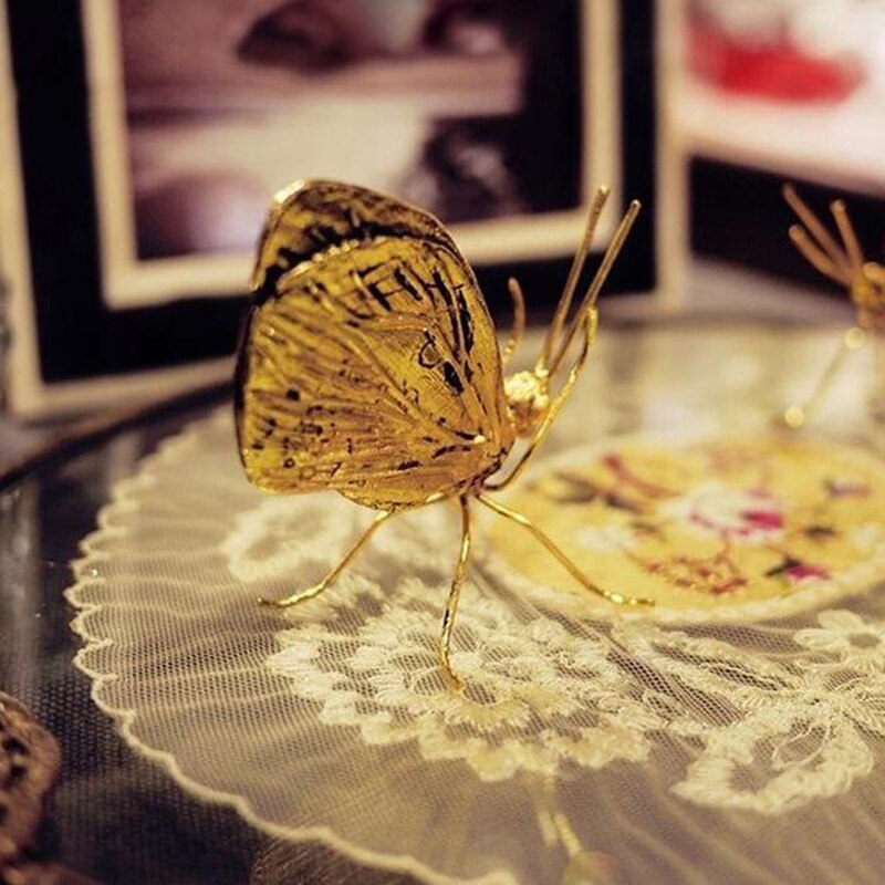 Decorative Metal Handicraft Copper Gold Ant Butterfly Ornament
