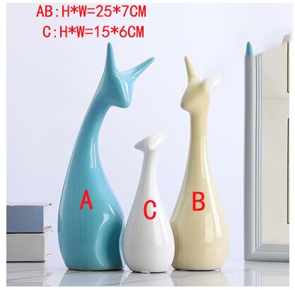 Modern Ceramic Swan Deer Elephant Figurines Crafts