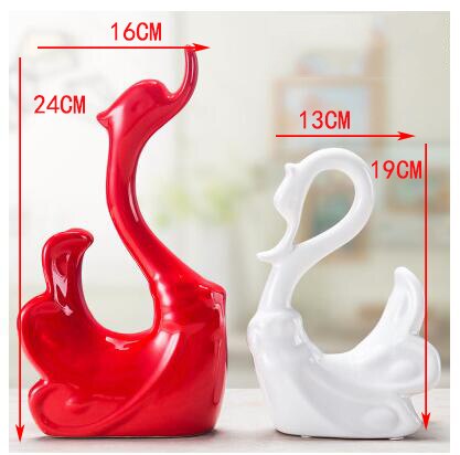 Modern Ceramic Swan Deer Elephant Figurines Crafts