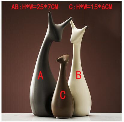 Modern Ceramic Swan Deer Elephant Figurines Crafts