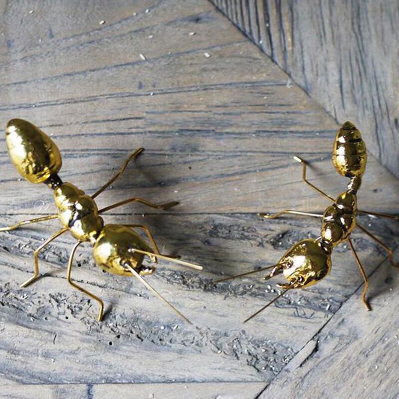 Decorative Metal Handicraft Copper Gold Ant Butterfly Ornament