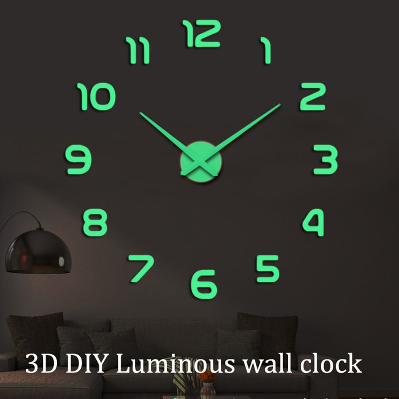 Luminous Wall Clocks Large 3D DIY Clock