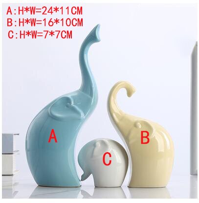 Modern Ceramic Swan Deer Elephant Figurines Crafts