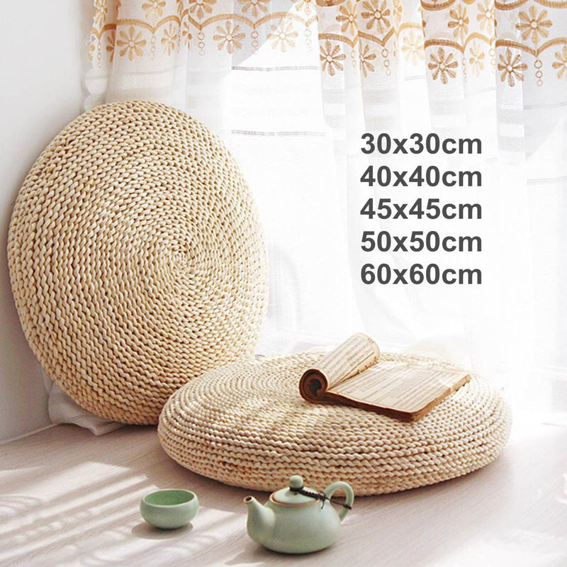 30/40/45 cm Round Natural Weave Straw Handmade Pillow Floor Yoga Seat Mat Thickening Chair Tatami Meditation Window Cushion