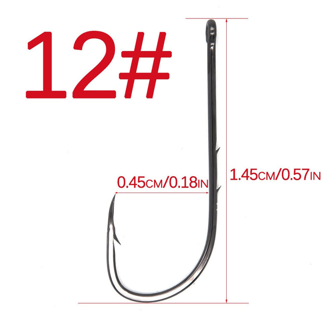 High Carbon Steel Sharp Barbed Offset Narrow Bait Hook