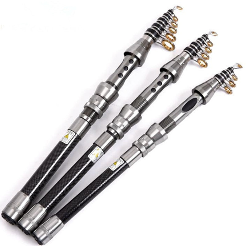 Telescopic Spinning Fishing Rod Saltwater Freshwater Travel