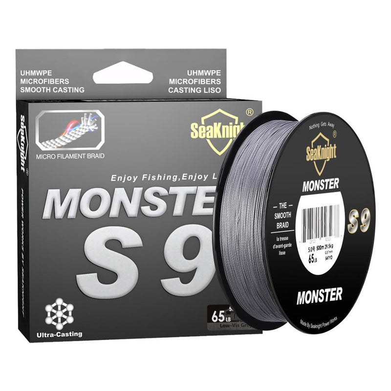 S9 Series 300M 500M PE Fishing Line 9 Strand Reverse Spiral Tech Multifilament Strong Carp Fishing Line 20-100LB