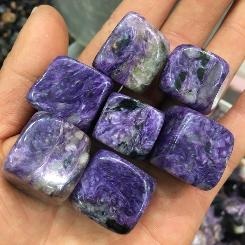 Natural Charoite healing crystal purple charoite tumbled stone