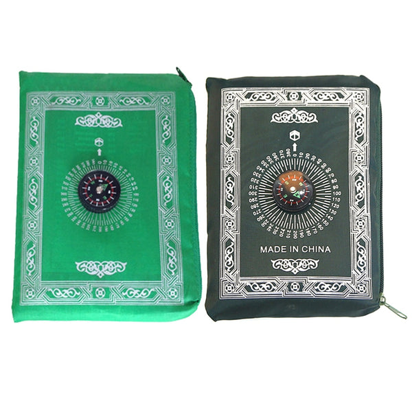 Compass Printing Prayer Mat Muslim Islamic Worship Rug Portable Pray Blanket