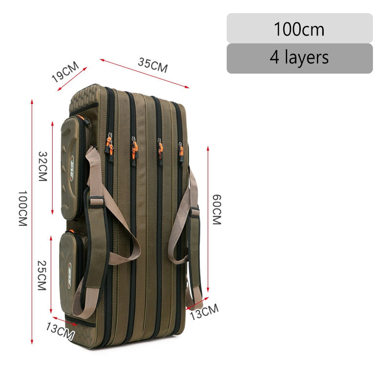 Fishing Bag Multifunctional Fishing Rod Reel Lure Pole Storage Bag Case Fishing Gear