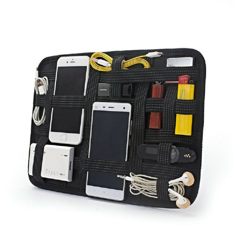 Elastic Integrated Black Electronic Accessories Cables Organizer