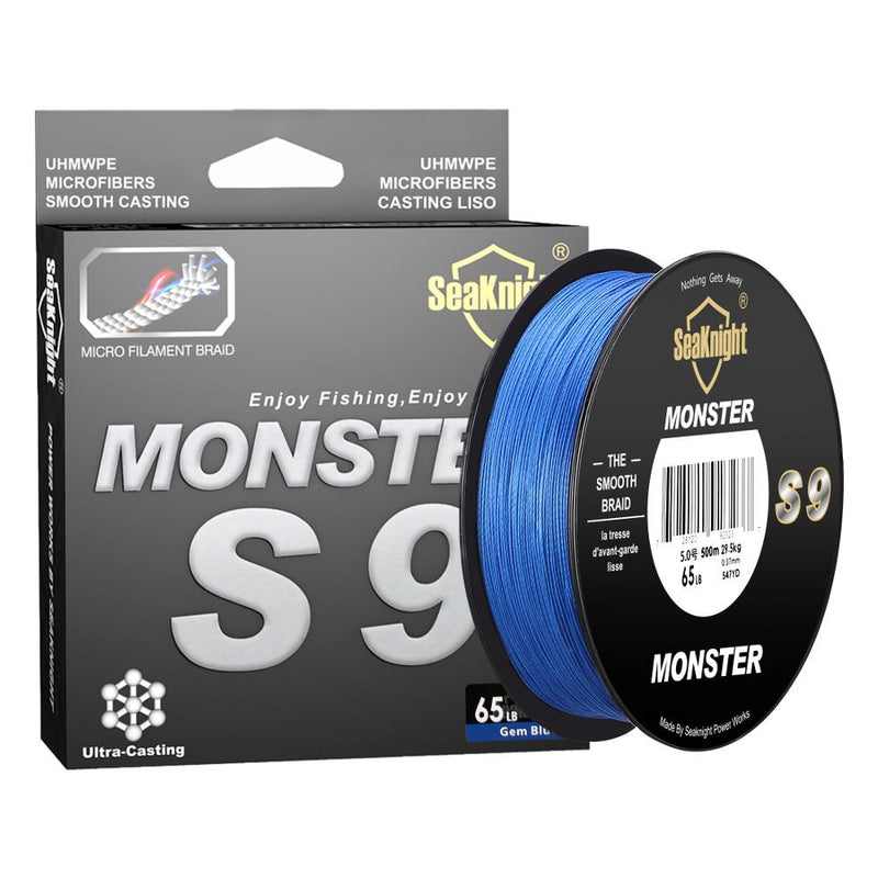 S9 Series 300M 500M PE Fishing Line 9 Strand Reverse Spiral Tech Multifilament Strong Carp Fishing Line 20-100LB