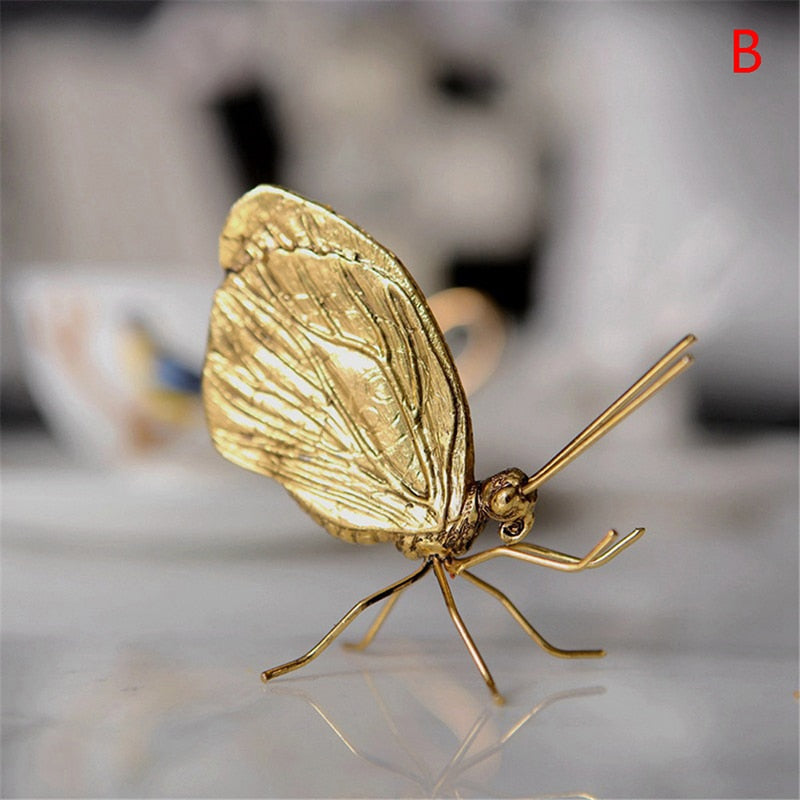 Decorative Metal Handicraft Copper Gold Ant Butterfly Ornament