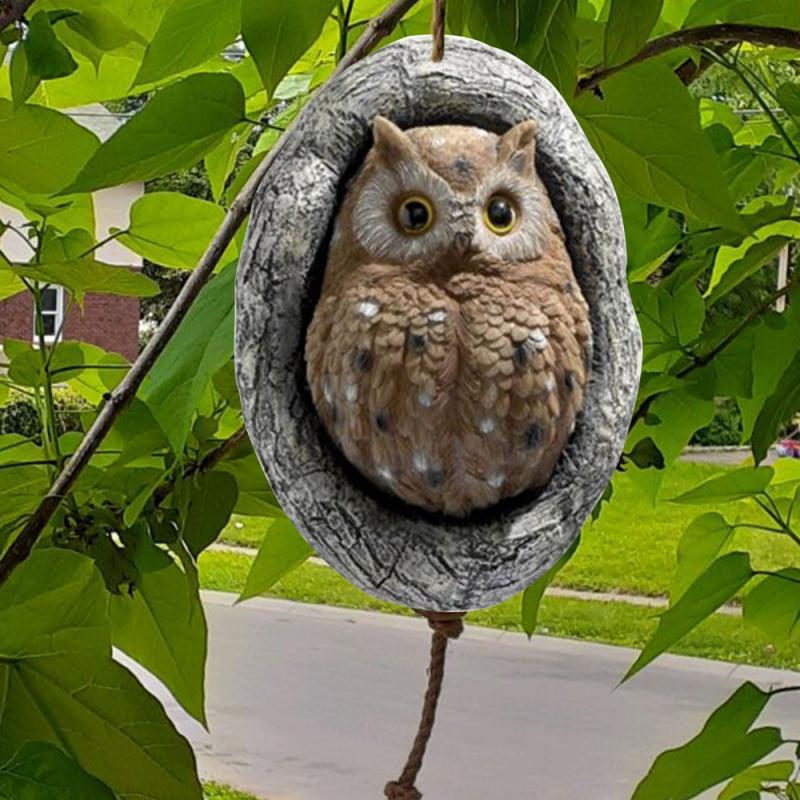 Decorative Garden Statue Little Owl Garden Yard Figurines