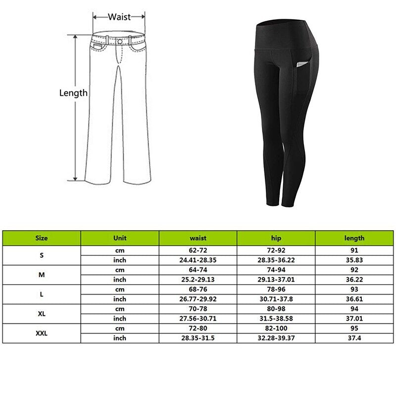 Solid Color High Waist Fitness Hip Lifting Pants, Side Pocket Running Yoga Pants