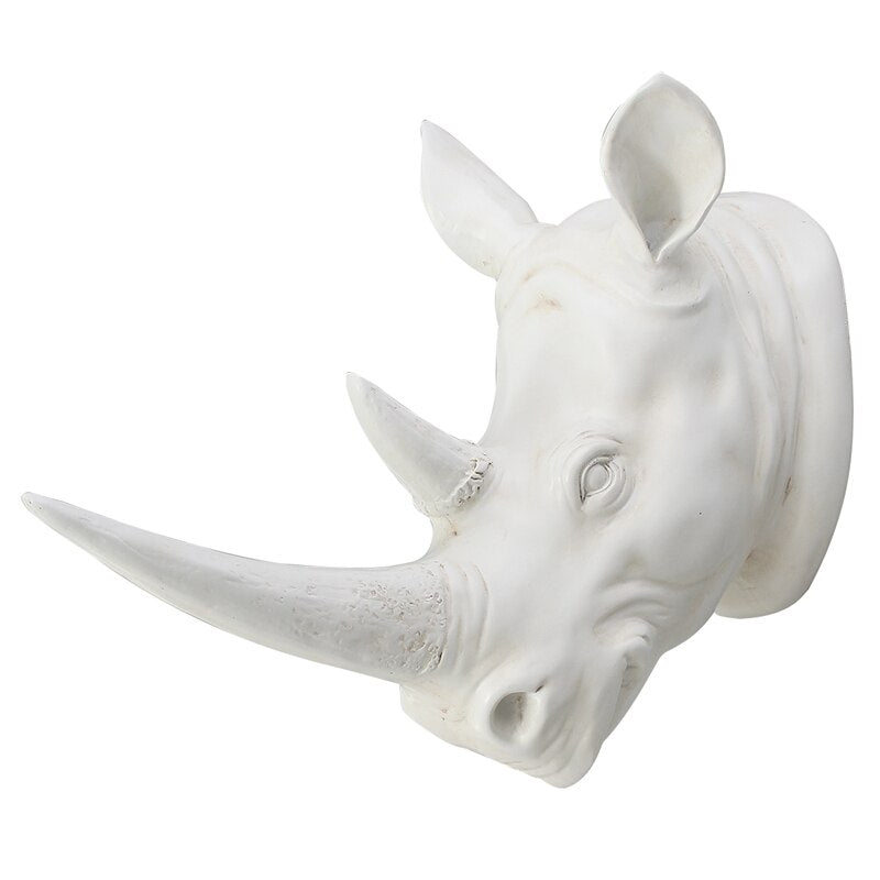 Resin Exotic Rhinoceros Head Ornament