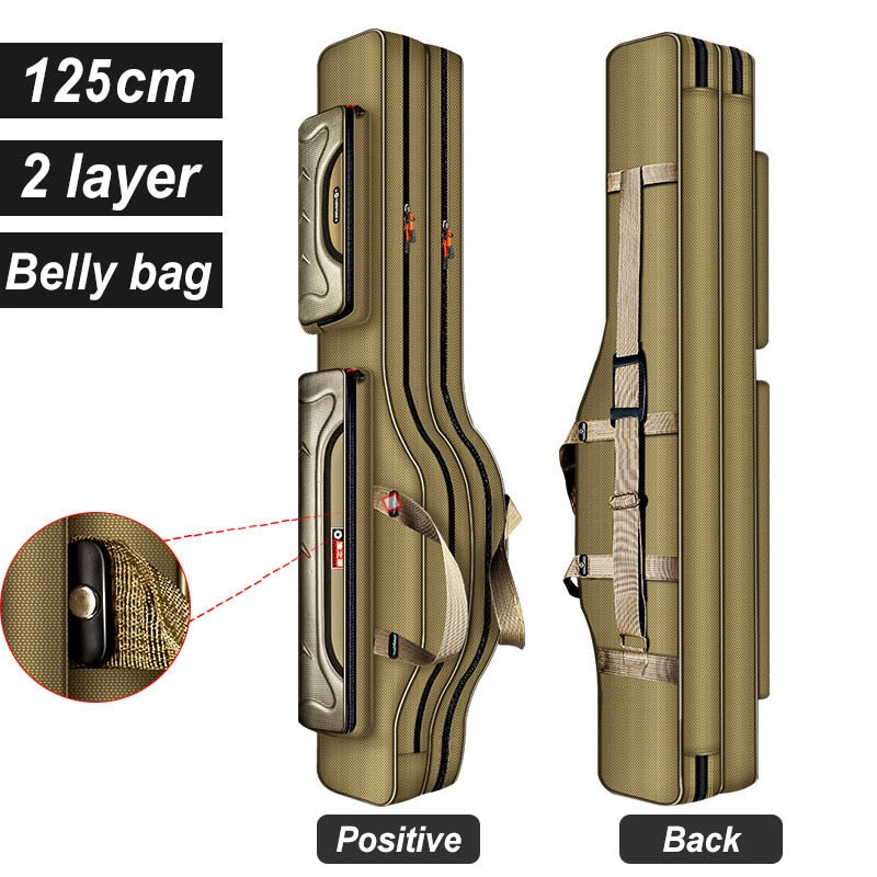 Fishing Bag Multifunctional Fishing Rod Reel Lure Pole Storage Bag Case Fishing Gear