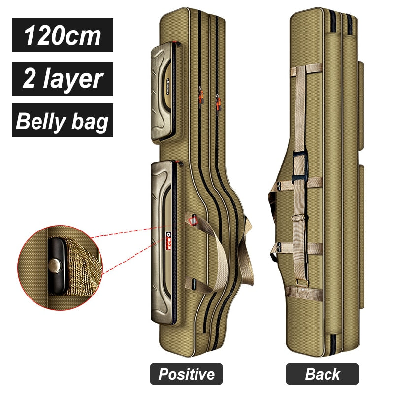 Fishing Bag Multifunctional Fishing Rod Reel Lure Pole Storage Bag Case Fishing Gear