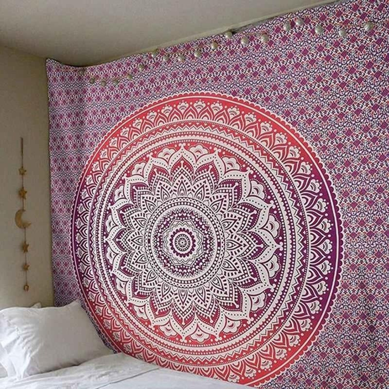 Mandala Wall Hanging Tapestry Bohemian Gradient Floral Beach