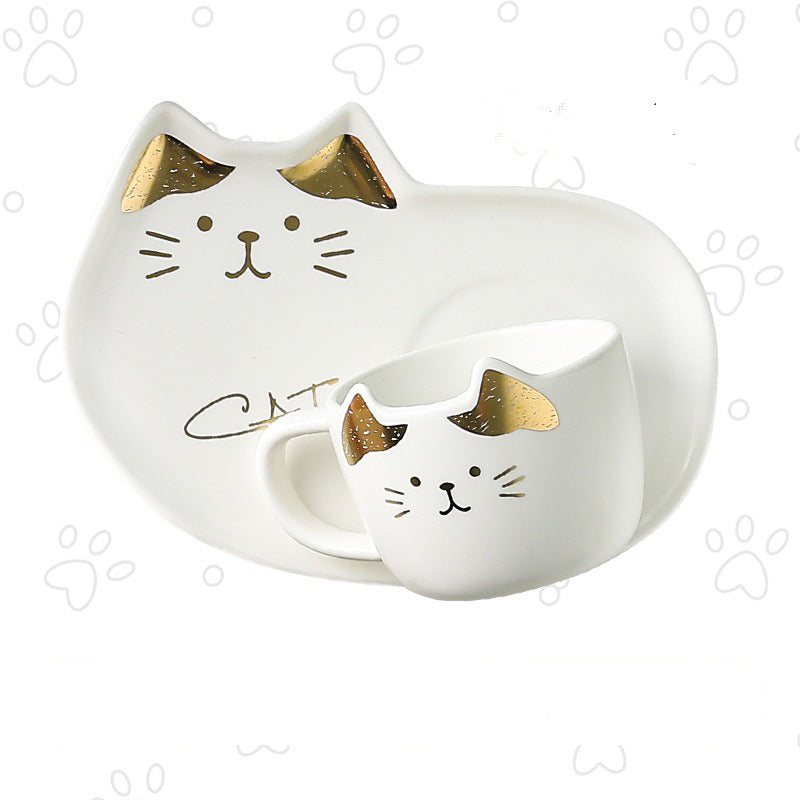 Ceramic Cute Cat Coffee Cup & Saucer Sets