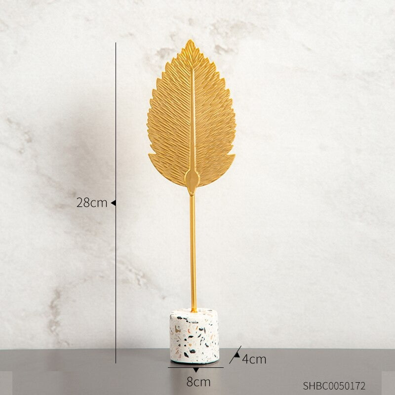 Leaf Model sculpture resin craft vintage home decor Modern Vintage Abstract Statue