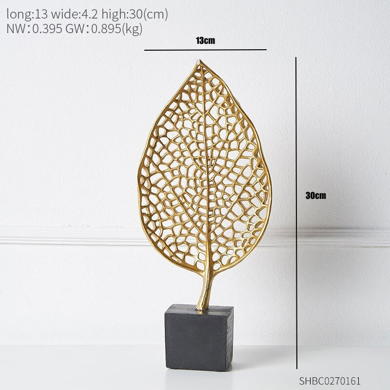 Leaf Model sculpture resin craft vintage home decor Modern Vintage Abstract Statue