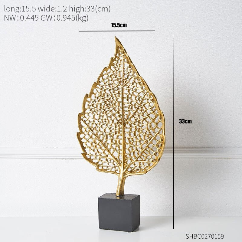 Leaf Model sculpture resin craft vintage home decor Modern Vintage Abstract Statue