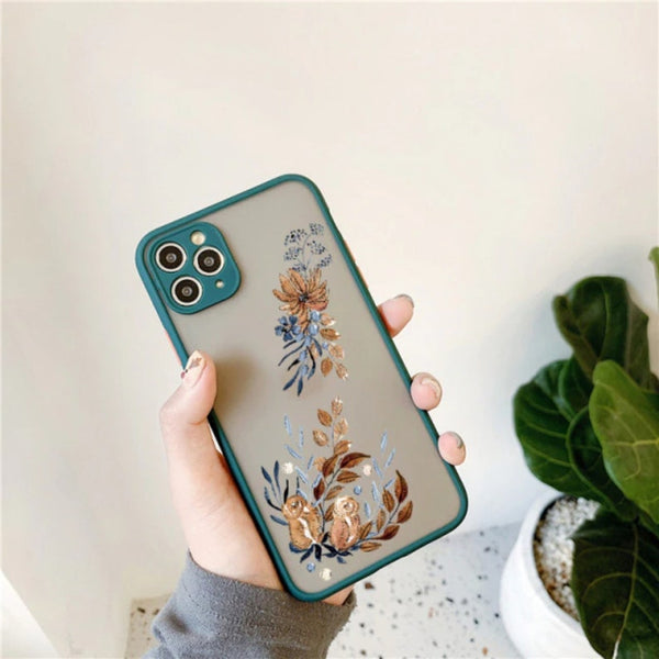 Fashion Floral Case - iPhone XS Max XR X 12 11 Pro max For iPhone SE 2020 8 7 6S Plus - Flower Birds Case - Hard Shockproof Cover