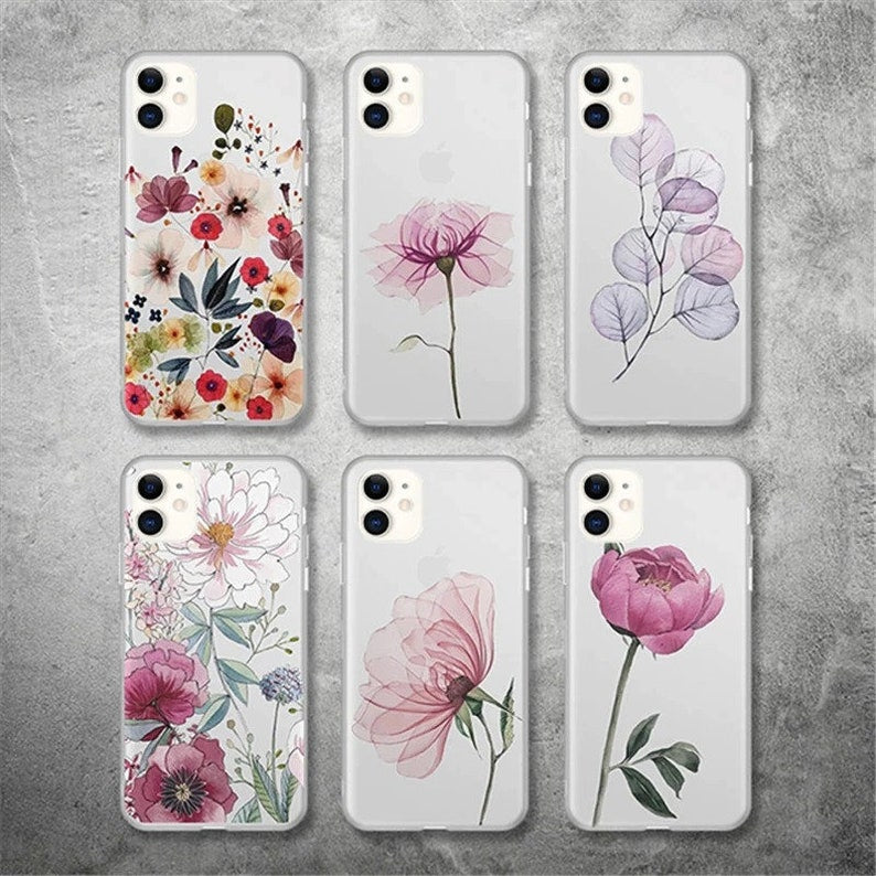 Cute Flower Phone Case - Matte Soft Tpu Clear Cover - iPhone 13 12 11 Pro Max XS Max XR X 7 8 6 Plus 5 5S SE 2020 12 Mini