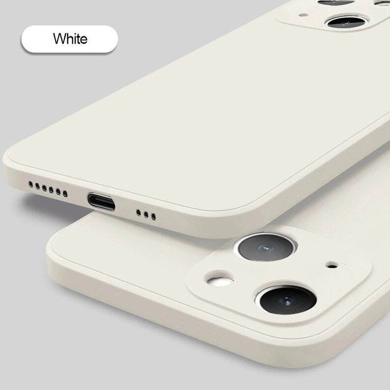 Square Liquid Silicone Phone Case - Shockproof Coque Case - Solid Color Case - For iPhone 11 12 13 Pro Max Mini XS XR X 7 8 Plus SE 2020