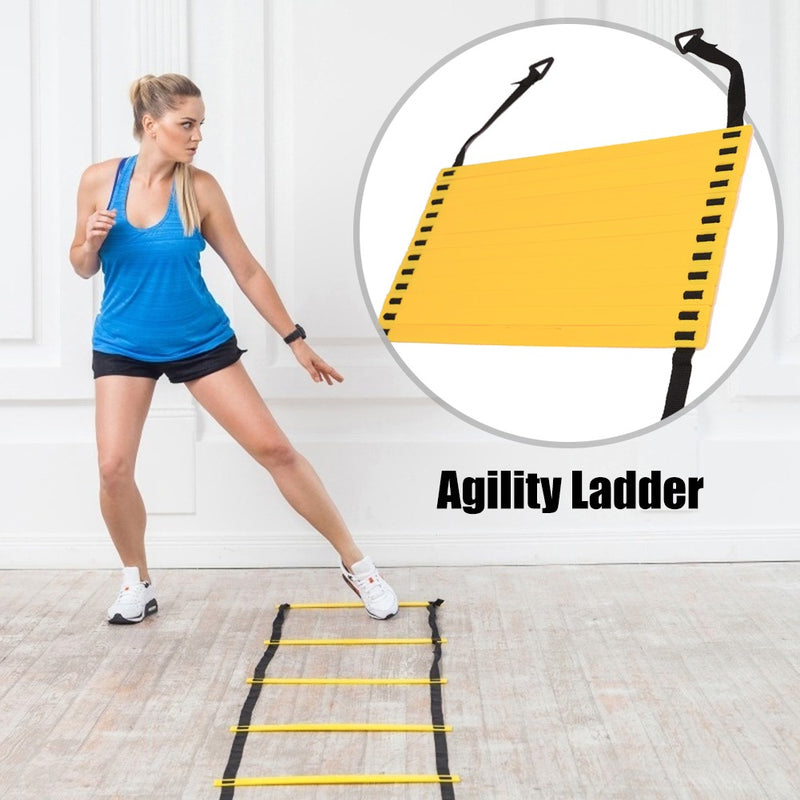 Nylon Straps Ladders Agility Speed Ladder Training Equipment Kit with Resistance Parachute Disc Cones Bags for Fitness Soccer