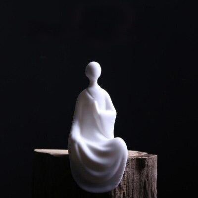 White Porcelain Zen No Face Statues Decoration Budas Decoracion