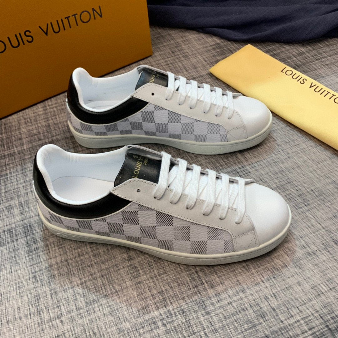 LV Louis Vuitton Men's Leather Low Top Sneakers Shoes