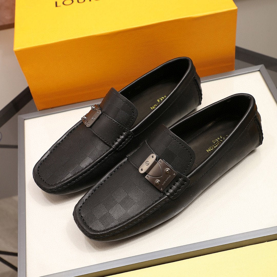 LV Louis Vuitton Men's Leather Loafers Shoes