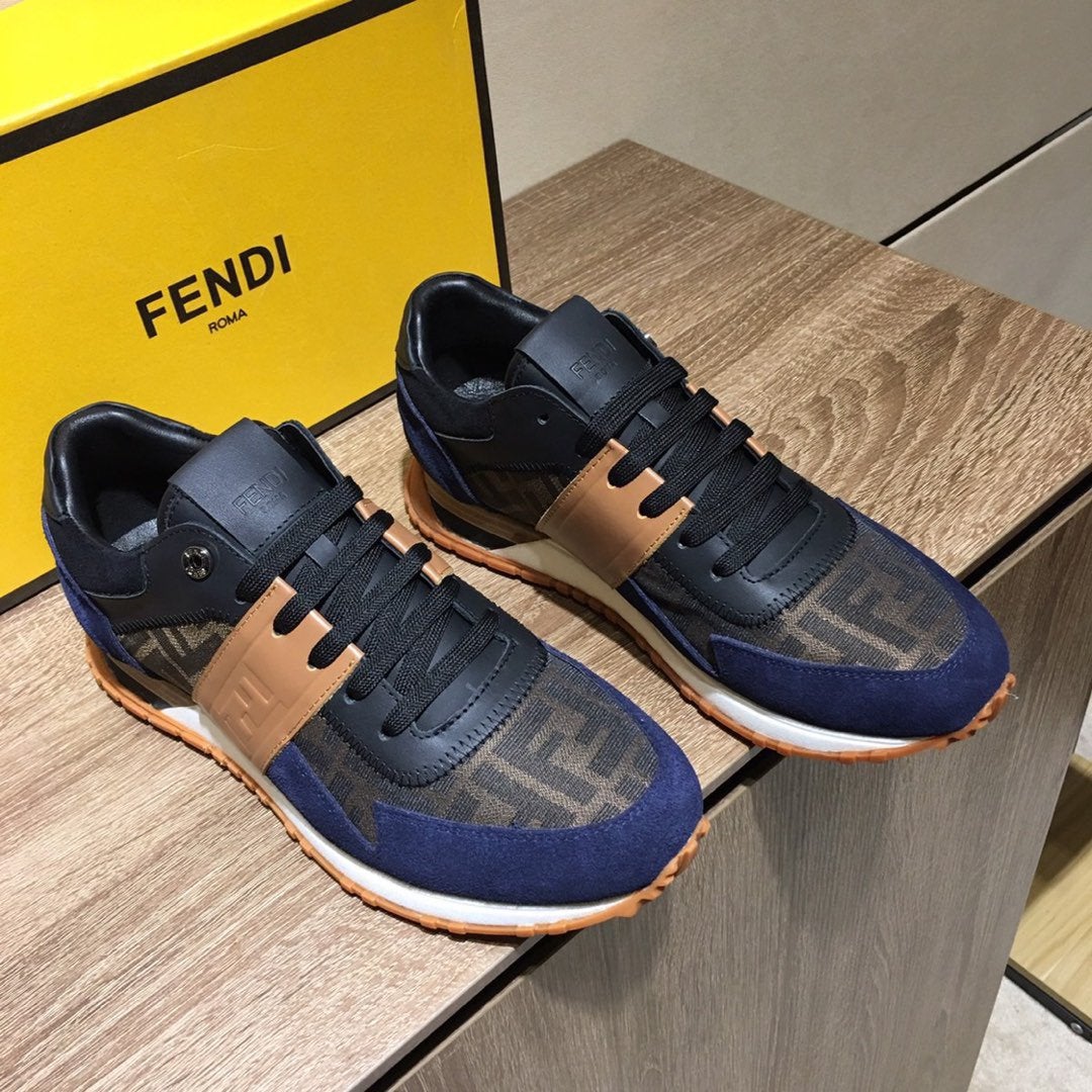 Fendi Men's Leather Fashion Low Top Sneakers Shoes