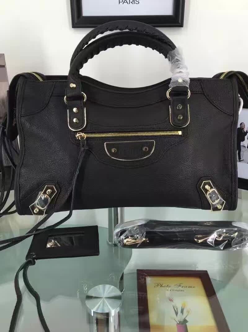 Balenciaga Women's Classic City Lambskin Bag, Black, One Siz