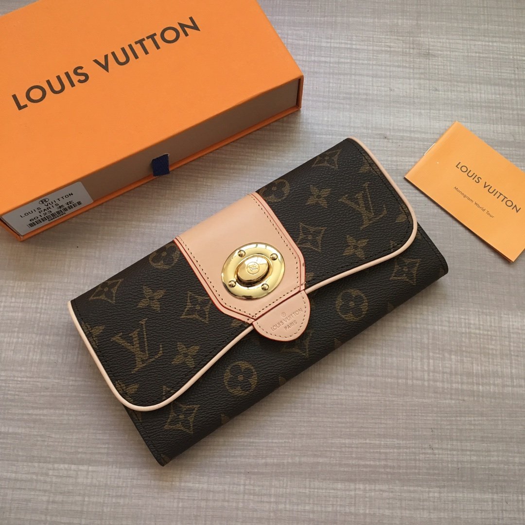 LV Louis Vuitton WOMEN'S MONOGRAM CANVAS WALLET