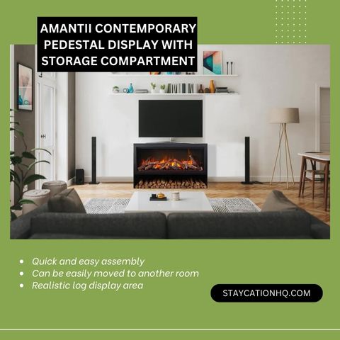 Amantii Contemporary Pedestal Display with Storage Compartment