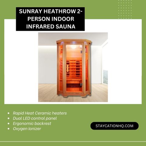 Sunray Heathrow 2-Person Indoor Infrared Sauna Hl200w