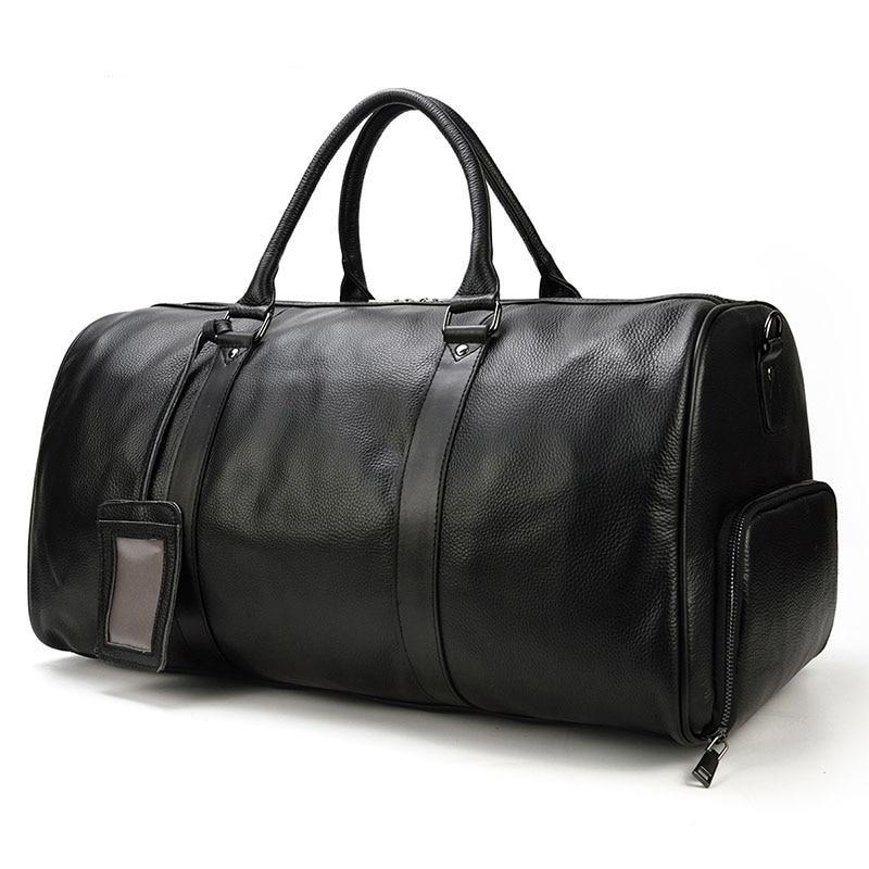 Barnaby Cowhide Leather Duffel Bag With Shoe Pocket | GR