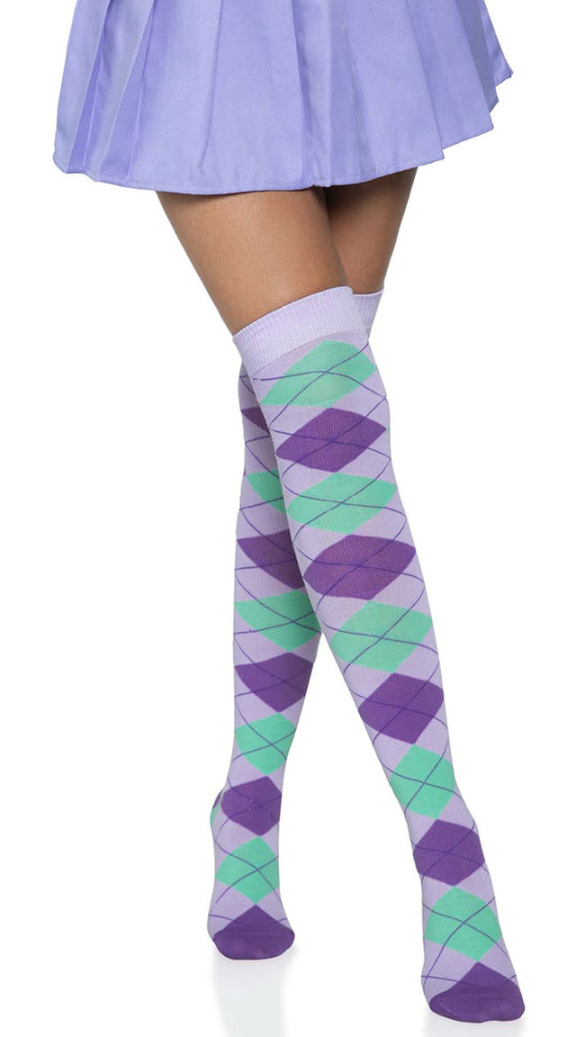 Over the Knee Argyle Socks, Thigh High Argyle Socks - Yandy