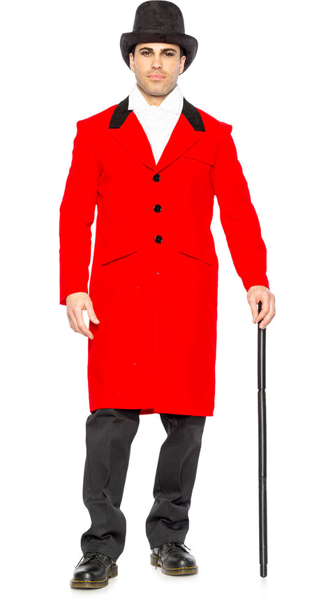 Men's Greatest Showman Costume, Men's Red Ringleader Coat Costume ...