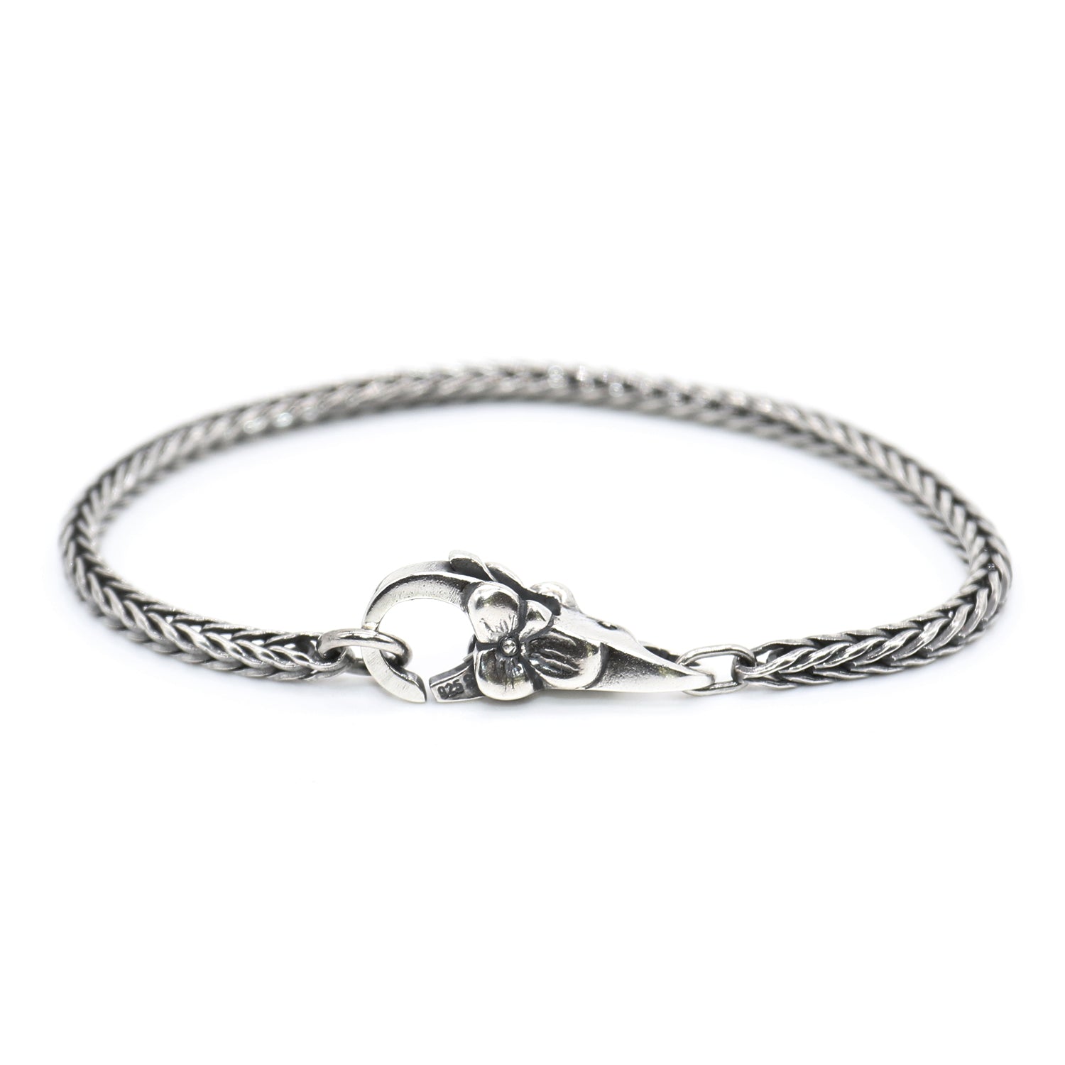 sterling silver bracelet with flower clasp