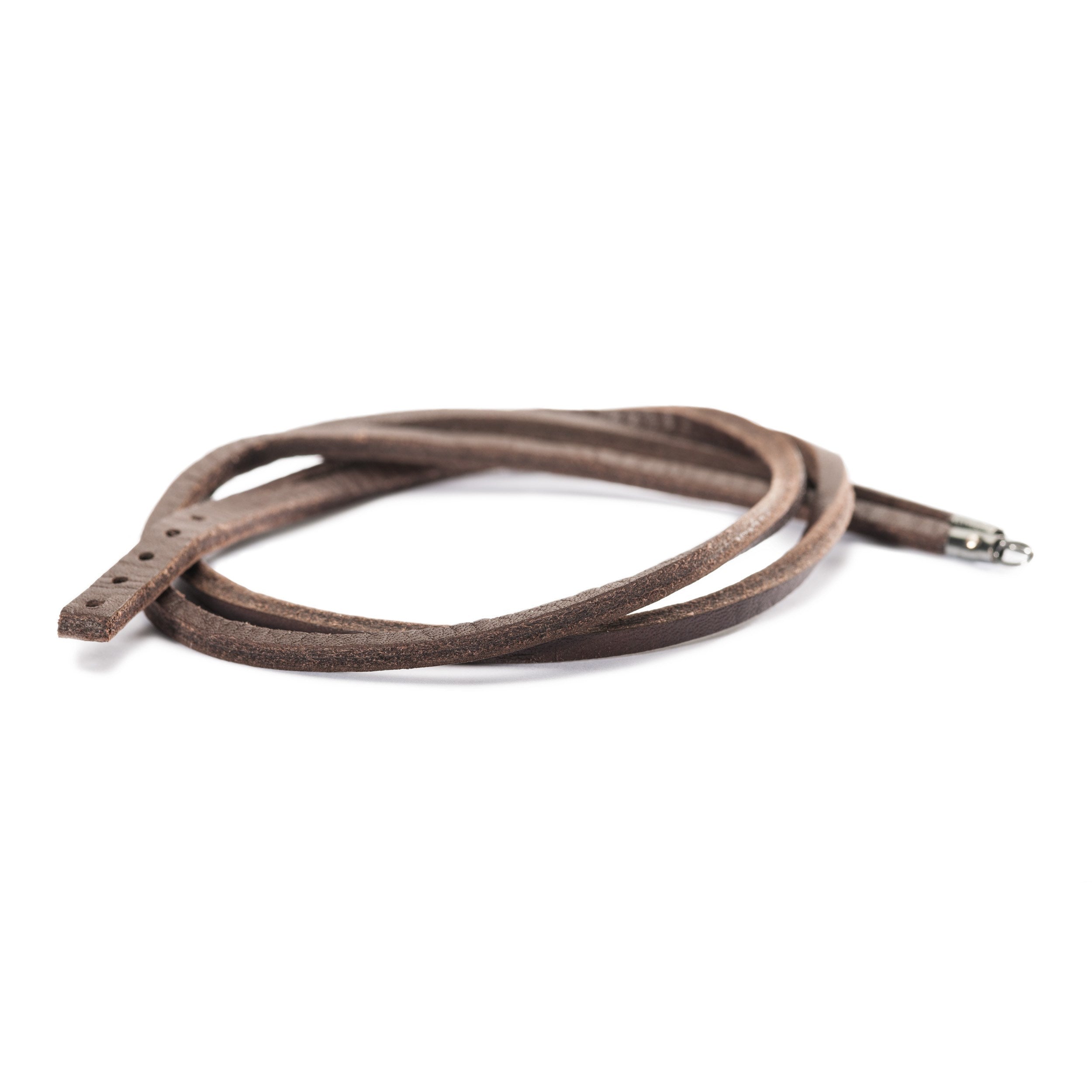 Leather Bracelet, Brown/Silver