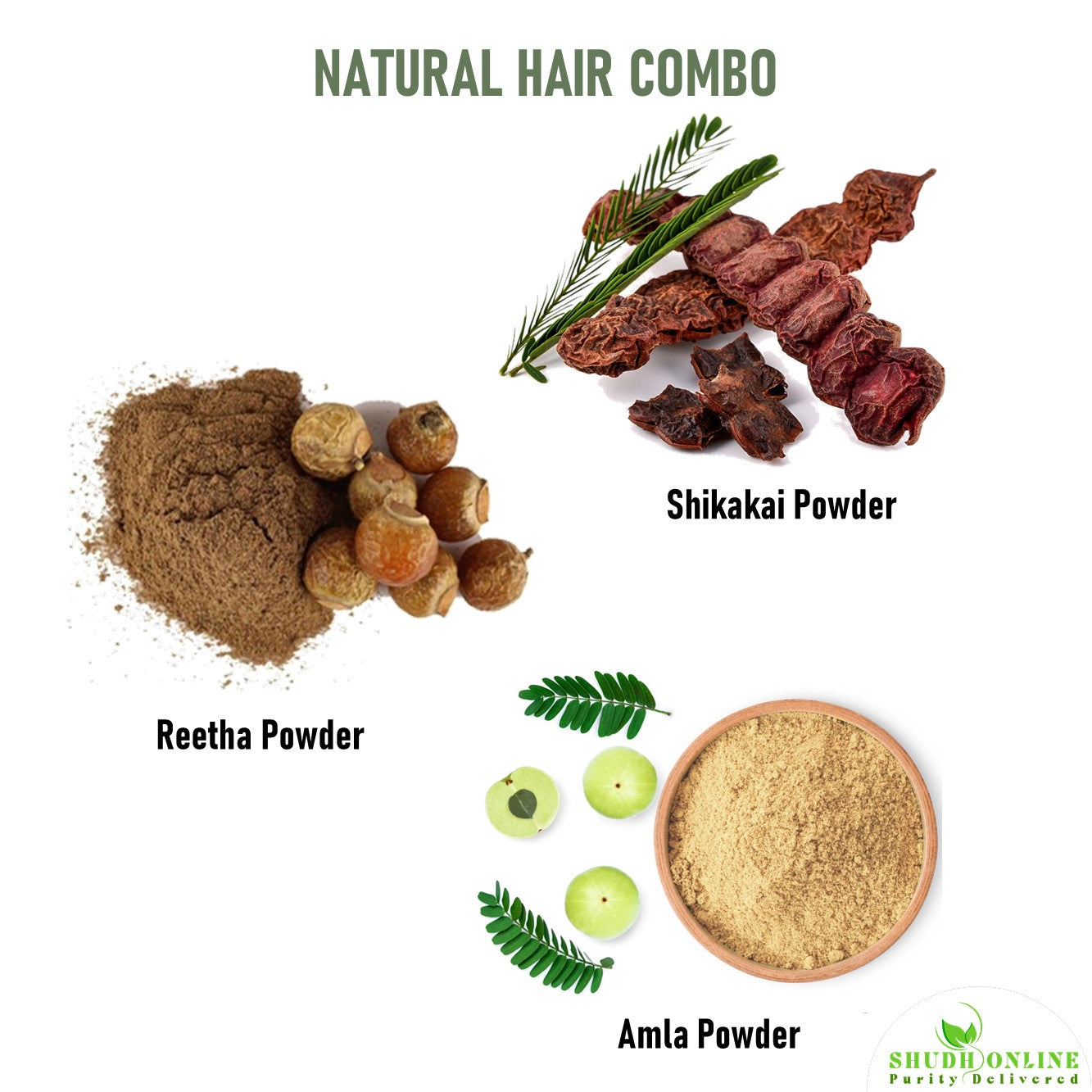 Shudh Online Reetha Powder Aritha  Hair Growth Skin care Eating