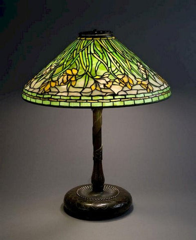 Flowered Cone Tiffany Lamps