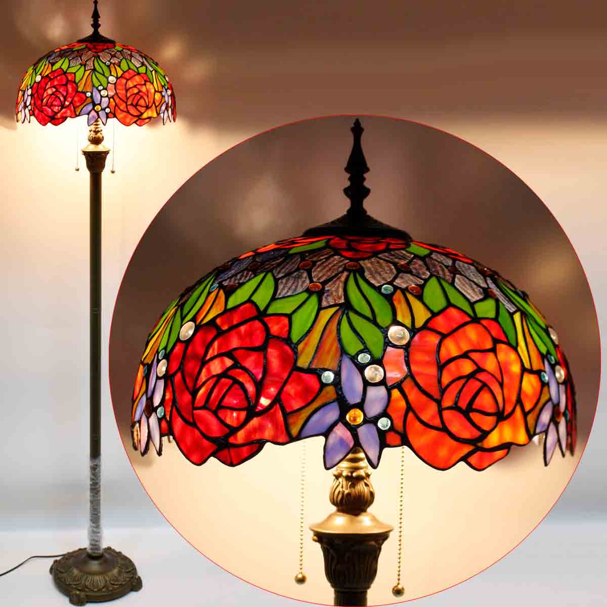 Werfactory® Tiffany Floor Lamp 16 Inch