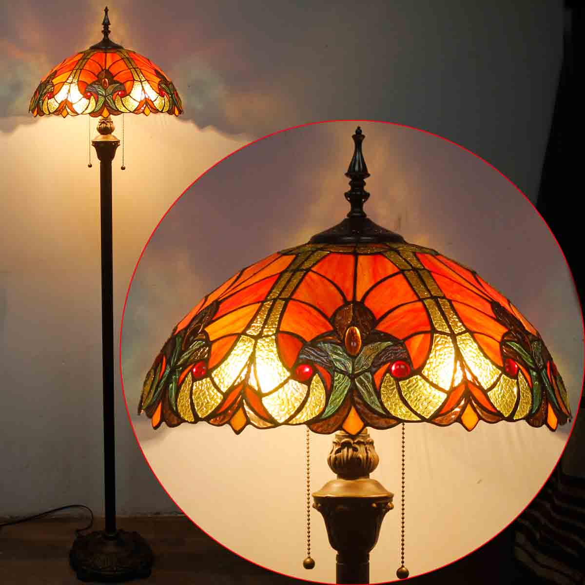 Werfactory® Tiffany Floor Lamp 16 Inch