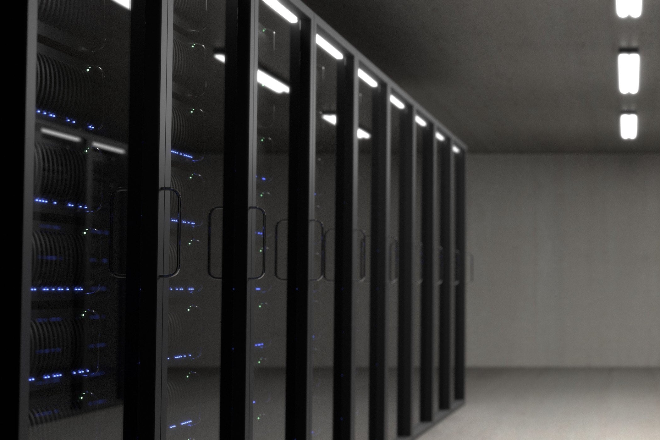 Black Server Racks in a Room